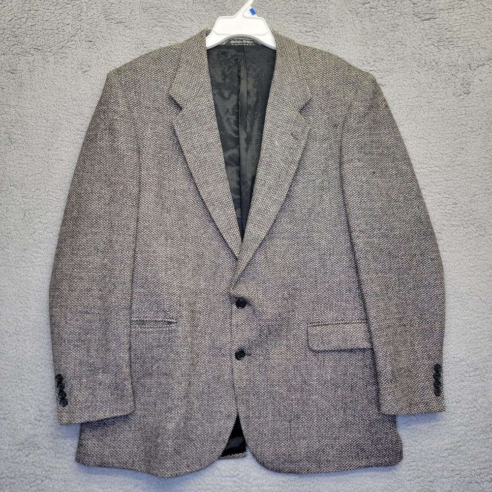 Barrington Sports Coat Men's 44 L Gray‎ Tweed Wool Blazer Business Jacket VTG